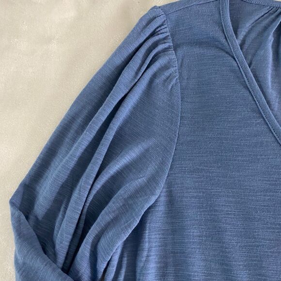 𝅺nwt Gap Blouse XS Blue Long Sleeve - Picture 4 of 6